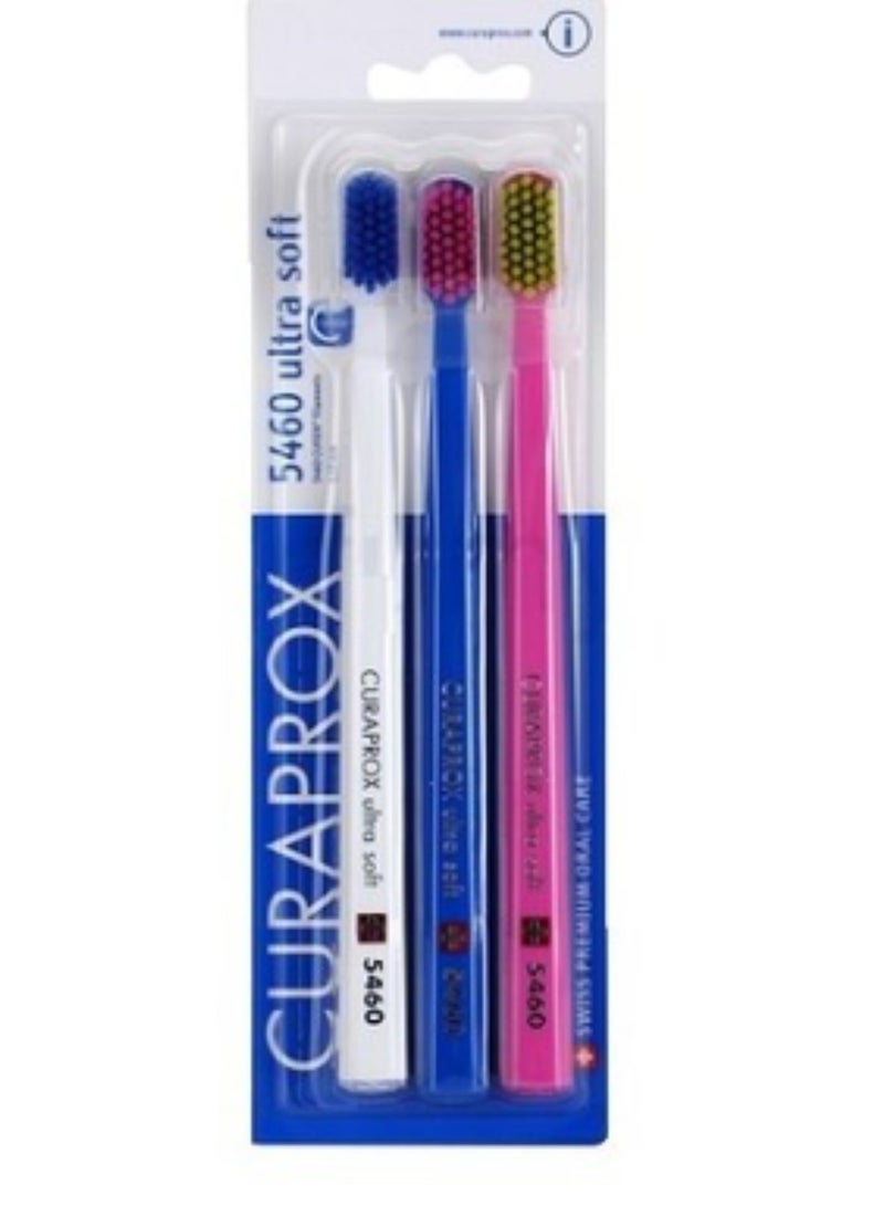 Curaprox 5460 Set of 3 Toothbrushes Ultra Soft-Multicolor - Image 1
