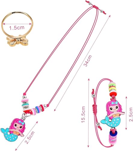 Faburo 30pcs Kids Jewelry for Girls 10 Necklaces 10 Rings 10 Bracelets Little Girls Jewelry Kids Unicorn Necklace Rings for girls Kid Bracelets Necklace Birthday Gift Age 2 4 6 8 - Image 5