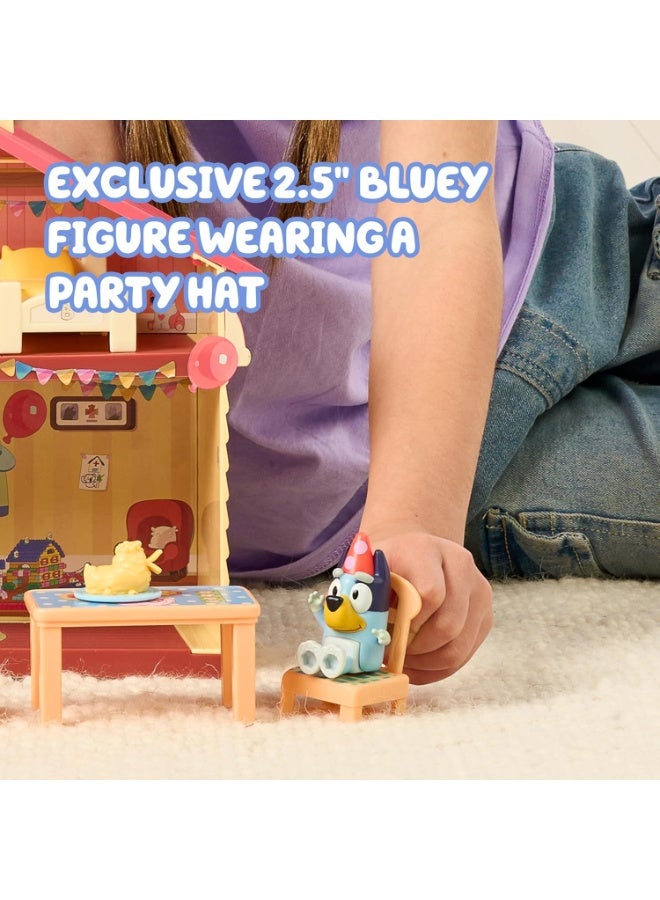 بلوي بيت دمى حفلة عيد ميلاد مع أثاث قابل للإزالة، لعبة منزل للأطفال للعب التخيلي، مجسم 2.5 بوصة مع إكسسوارات احتفال - Image 5