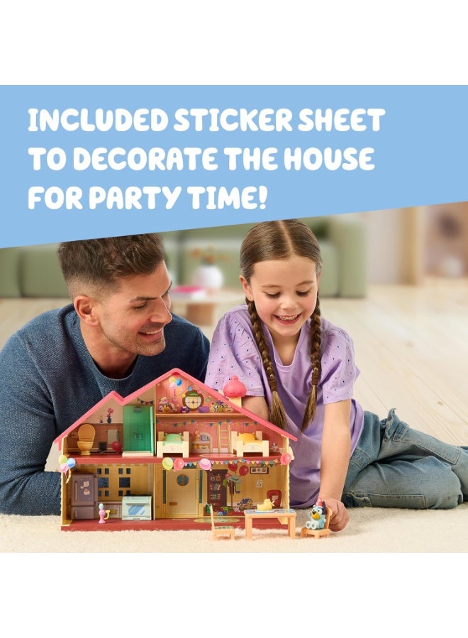 بلوي بيت دمى حفلة عيد ميلاد مع أثاث قابل للإزالة، لعبة منزل للأطفال للعب التخيلي، مجسم 2.5 بوصة مع إكسسوارات احتفال - Image 4