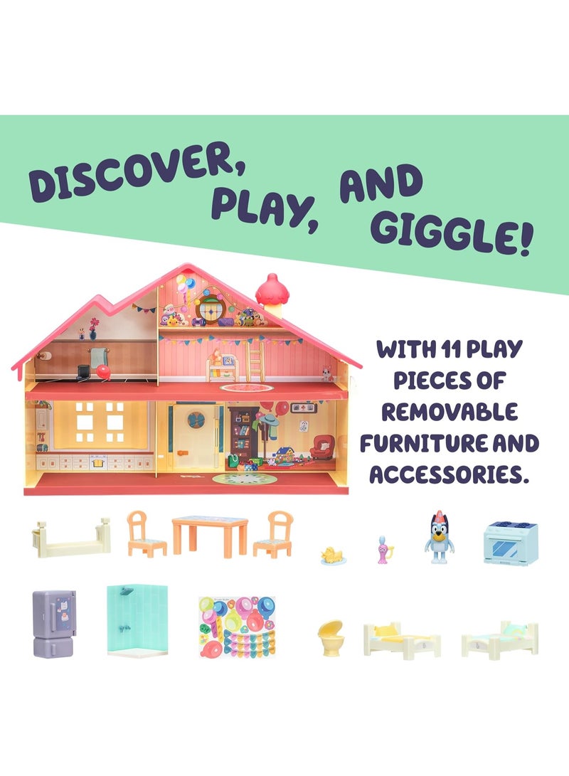 بلوي بيت دمى حفلة عيد ميلاد مع أثاث قابل للإزالة، لعبة منزل للأطفال للعب التخيلي، مجسم 2.5 بوصة مع إكسسوارات احتفال - Image 3