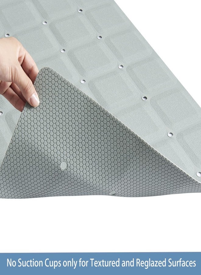 Webos Foldable Silicone Bathtub Mat: Jumbo Size Heavy Duty Safety Bath Mat for Tub Without Suction Cups Non Slip Bath & Shower Mat for Textured, Reglazed, Refinished Tub (Grey, 35.8 x 17.7) - Image 4