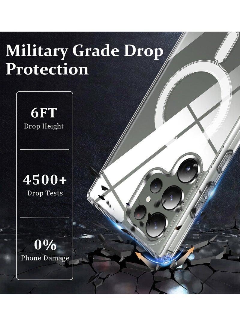 TIGER Magnetic Slim Transparent TPU Shockproof Phone Case with MagSafe – Clear Flexible Back Cover with Built-in Magnet Ring for Samsung Galaxy S24 Ultra 5G (2024), Anti-Yellow, Wireless Charging Compatible - Image 4