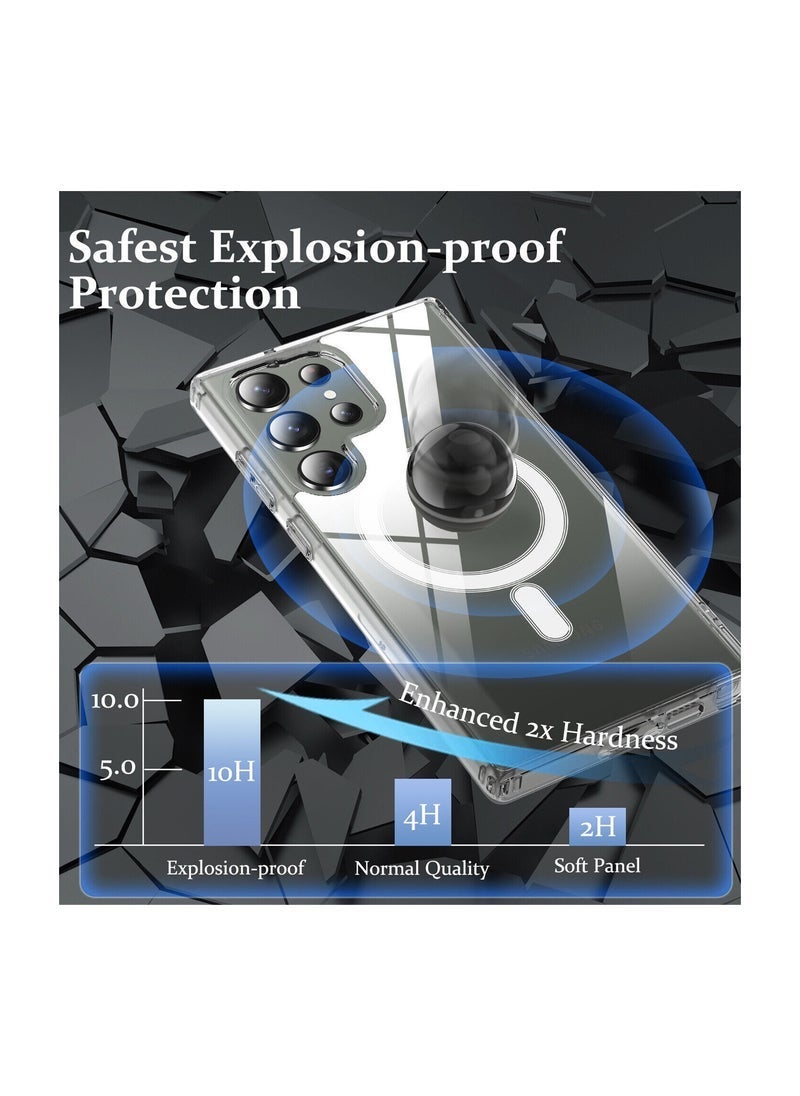 TIGER Magnetic Slim Transparent TPU Shockproof Phone Case with MagSafe – Clear Flexible Back Cover with Built-in Magnet Ring for Samsung Galaxy S24 Ultra 5G (2024), Anti-Yellow, Wireless Charging Compatible - Image 2