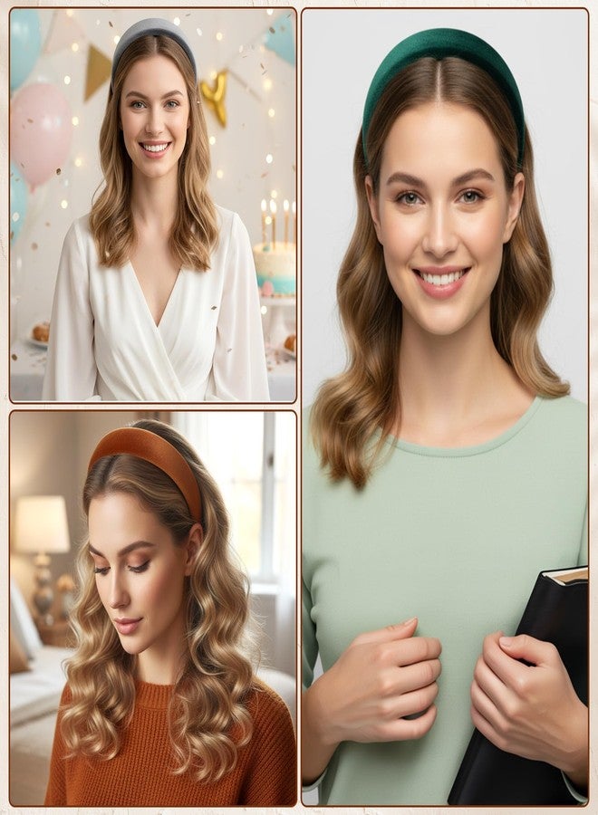 Elegaperma 4 Pcs Velvet Headbands, Velvet Headbands For Womens Hair, Comfortable Fashion Headband for Women Daily Styling & Sports - Image 5