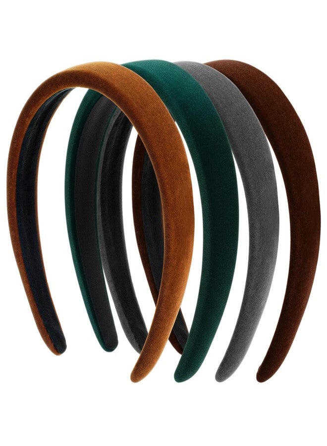 Elegaperma 4 Pcs Velvet Headbands, Velvet Headbands For Womens Hair, Comfortable Fashion Headband for Women Daily Styling & Sports - Image 1