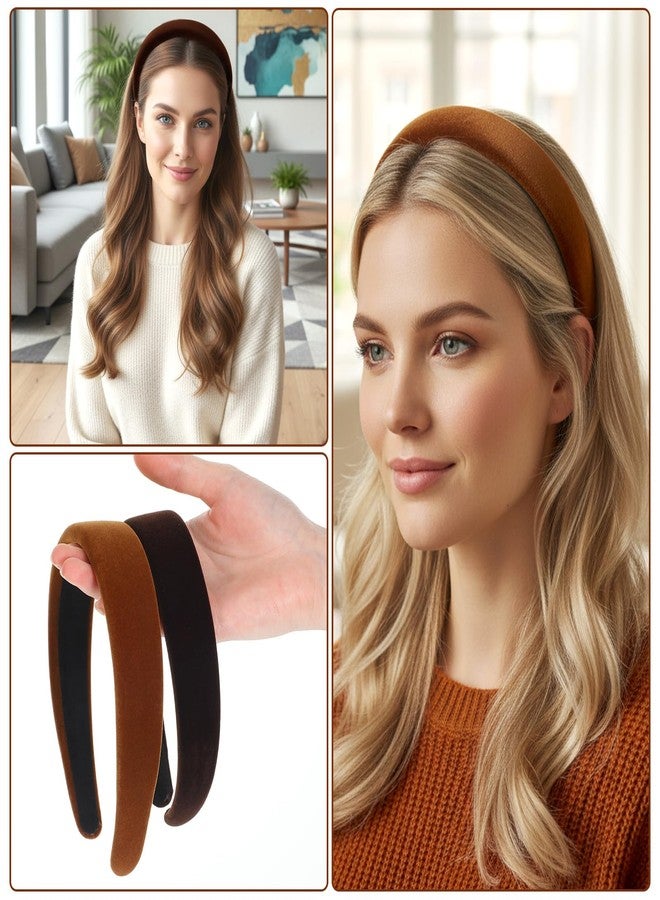 Elegaperma 4 Pcs Velvet Headbands, Velvet Headbands For Womens Hair, Comfortable Fashion Headband for Women Daily Styling & Sports - Image 4