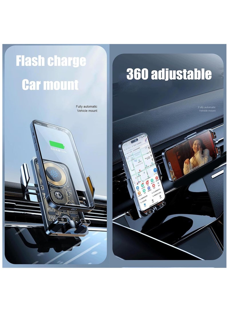 General Upgrade Fast Car Charger Mount 15W Fast Charging Auto Clamp Phone 66W Car Phone Charging  - Image 4