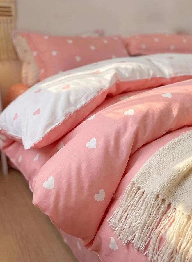 Styli 4-Piece Polyester Quilt Cover Comforter Set - Peach, 180x220cm
