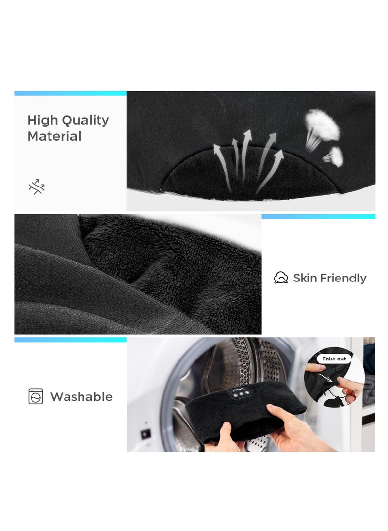 SYOSI - Sleep Headphones Upgraded Bluetooth 5.2 Sleep Mask for Side Sleepers with 24 White Noise Block Out Light Cool Warm Therapy Easy to Use Service Time 15 hours for Insomnia Travel Black - Image 1
