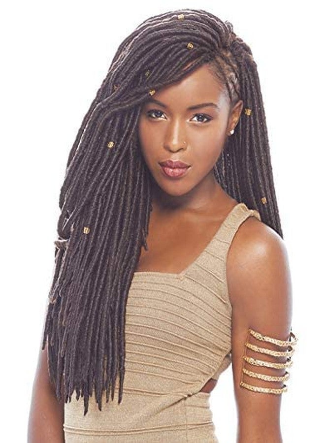 Janet Collection Synthetic Hair Crochet Braids 2X Havana Mambo Faux Locs 18" (4-Pack, 1B) - Image 3
