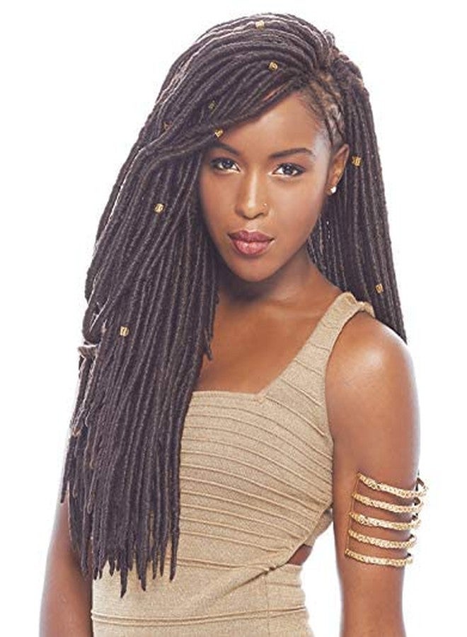 Janet Collection Synthetic Hair Crochet Braids 2X Havana Mambo Faux Locs 18" (4-Pack, 1B) - Image 2