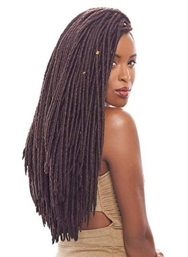 Janet Collection Synthetic Hair Crochet Braids 2X Havana Mambo Faux Locs 18" (4-Pack, 1B) - Image 5