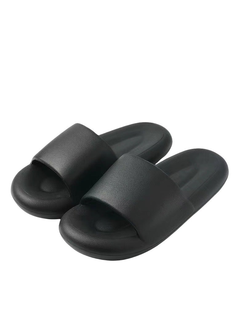 Summer Soft Sole Indoor Home Slippers Silent and Fragrant Couple Slippers Black - Image 1