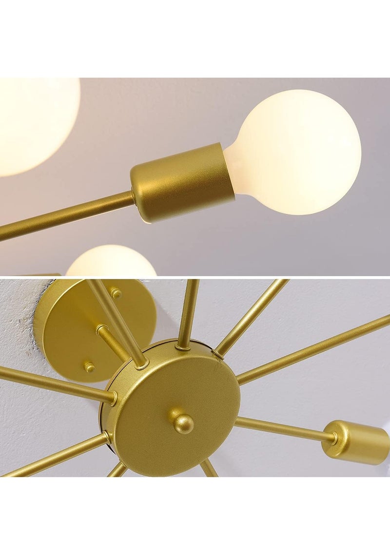 GEADI - Modern Sputnik Chandelier Gold Mid Century Island Pendant Light Fixture 10 Light Ceiling Chandeliers for Kitchen Dining Room Bedrooms - Image 1