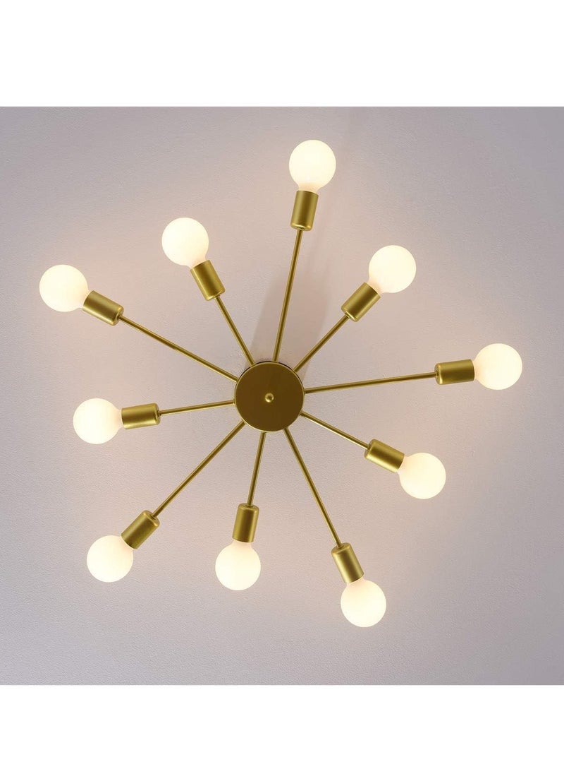 GEADI - Modern Sputnik Chandelier Gold Mid Century Island Pendant Light Fixture 10 Light Ceiling Chandeliers for Kitchen Dining Room Bedrooms - Image 1