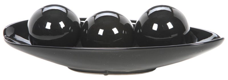 Hosley Hosley Decorative Bowl and Orb Set Ideal Gift for Weddings Special Occasions and for Decorative Centerpiece in Your Living Dining Room Black