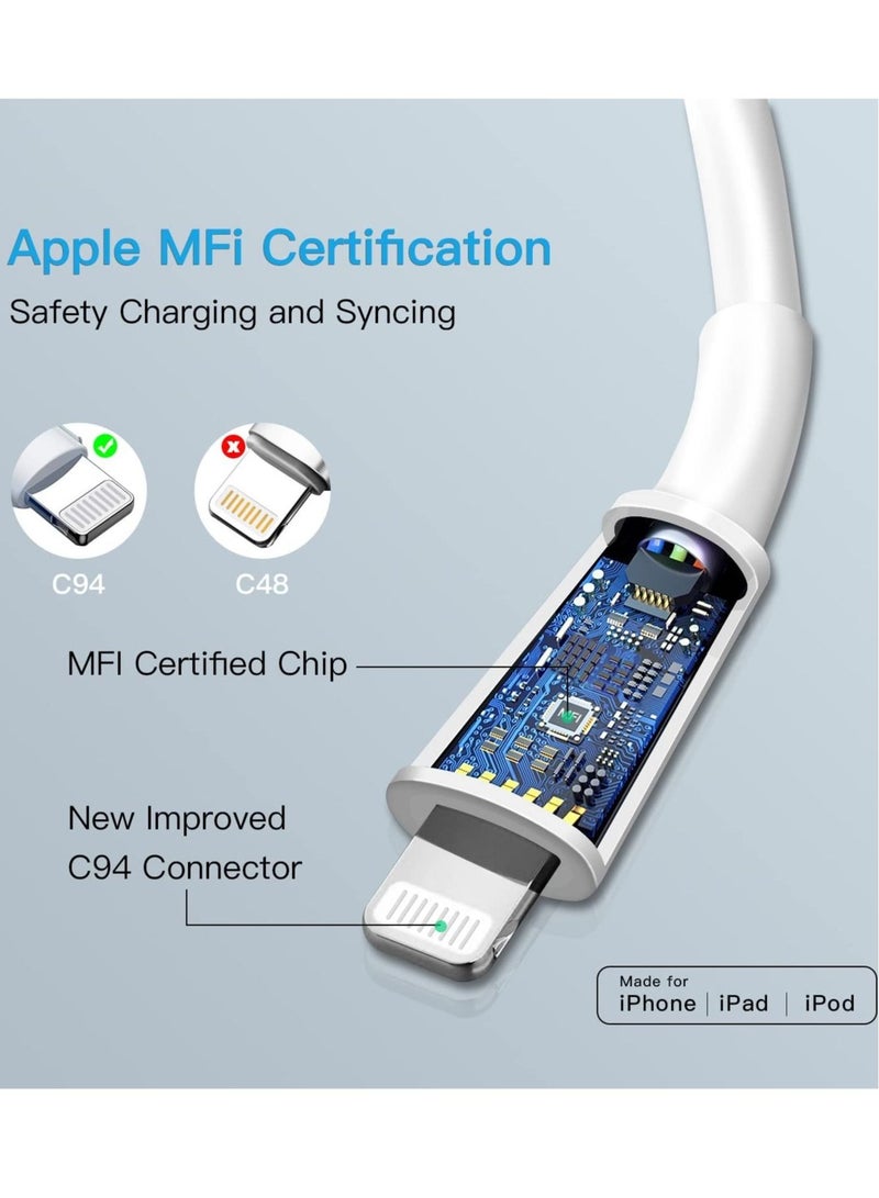 Apple MFi Certified iPhone Charger 5Pack 3ft Lightning Cable Nylon Braided iPhone Charging Cord for iPhone 12 11 Pro Max XS XR X 8 7 6S 6 Plus SE 5S 5C 5 iPad (Blackwhite)