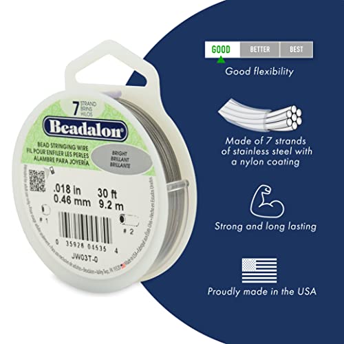 Beadalon 7 Strand Stainless Steel Bead Stringing Wire, 0.018 in / 0.46 mm, Bronze, 30 ft / 9.2 m - Image 2