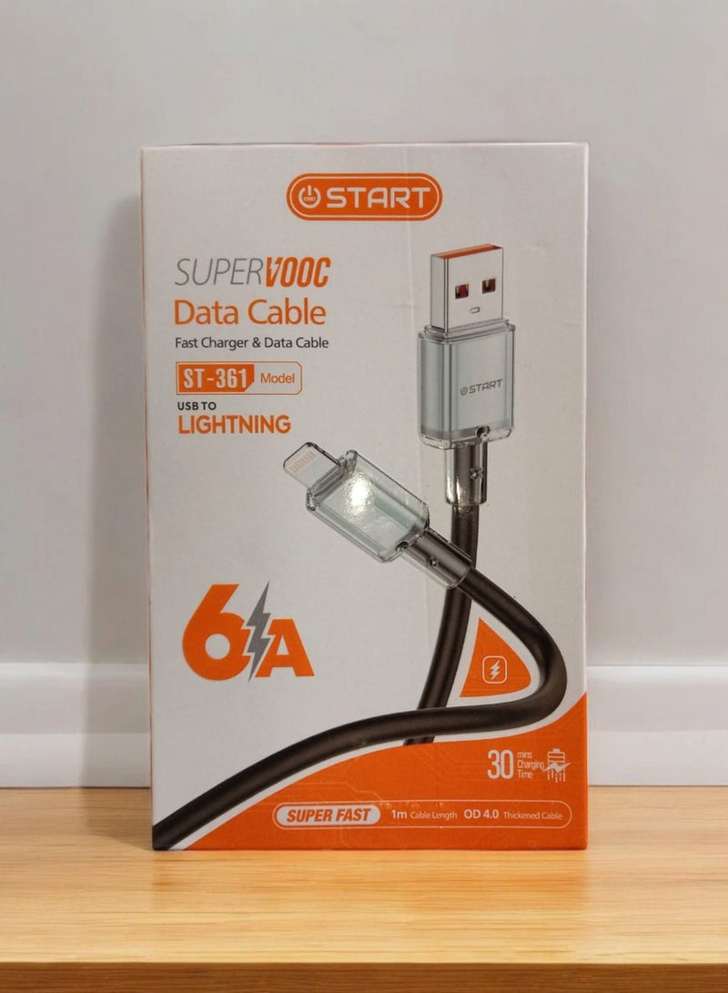 Start Ultra Fast Charging 6A High Quality Lightning Cable 