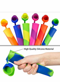 Y&D Silicone Popsicles Molds, Reusable Baby Multi-Colored Ice Pop Molds DIY Frozen Popsicle Maker with Lid 6 Pcs  - Image 4