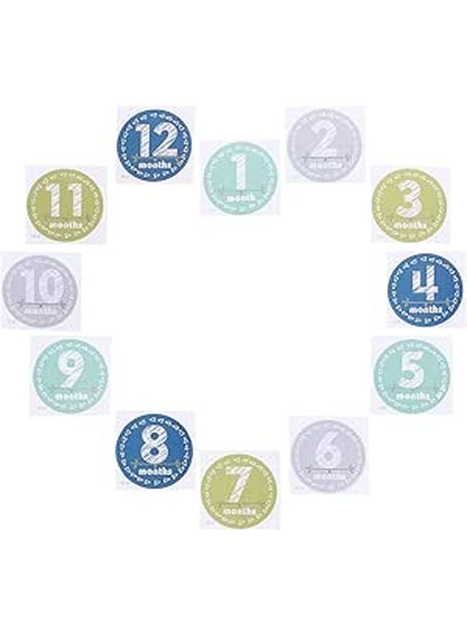 Babies Monthly Stickers Photo Props Keepsake Set For Boys And Girls Record Months Of Life Growth - Image 1