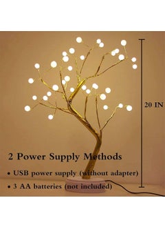 BM Ecom Traders BM Ecom LED Tabletop Bonsai Tree Light Touch Switch DIY Artificial Light Tree Lamp Decoration Festival Holiday BatteryUSB Operated Pearl Node Lamp  - Image 3