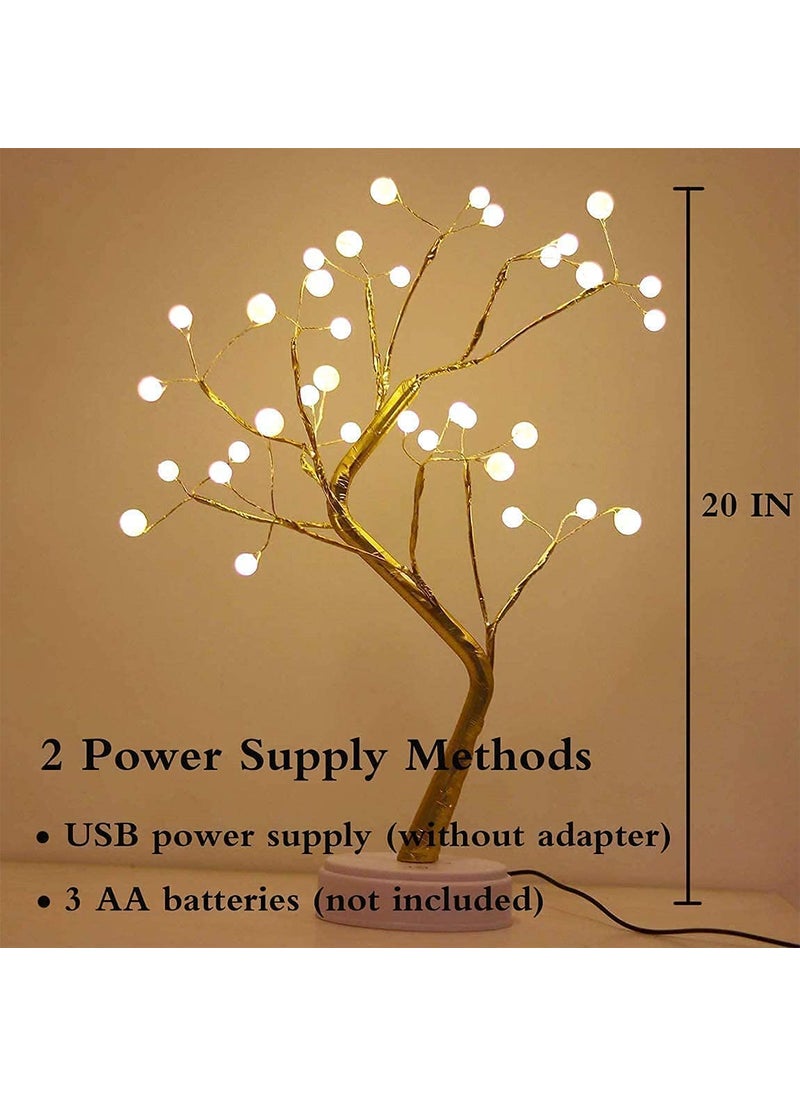BM Ecom LED Tabletop Bonsai Tree Light Touch Switch DIY Artificial Light Tree Lamp Decoration Festival Holiday BatteryUSB Operated Pearl Node Lamp