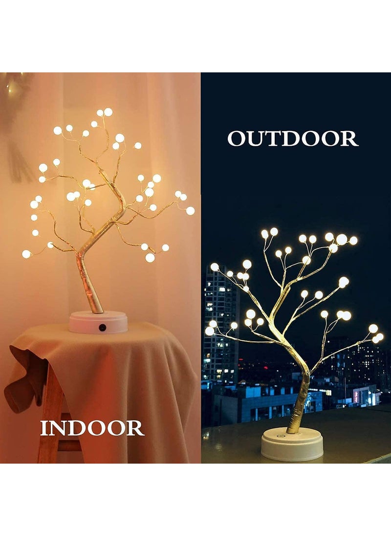 BM Ecom LED Tabletop Bonsai Tree Light Touch Switch DIY Artificial Light Tree Lamp Decoration Festival Holiday BatteryUSB Operated Pearl Node Lamp