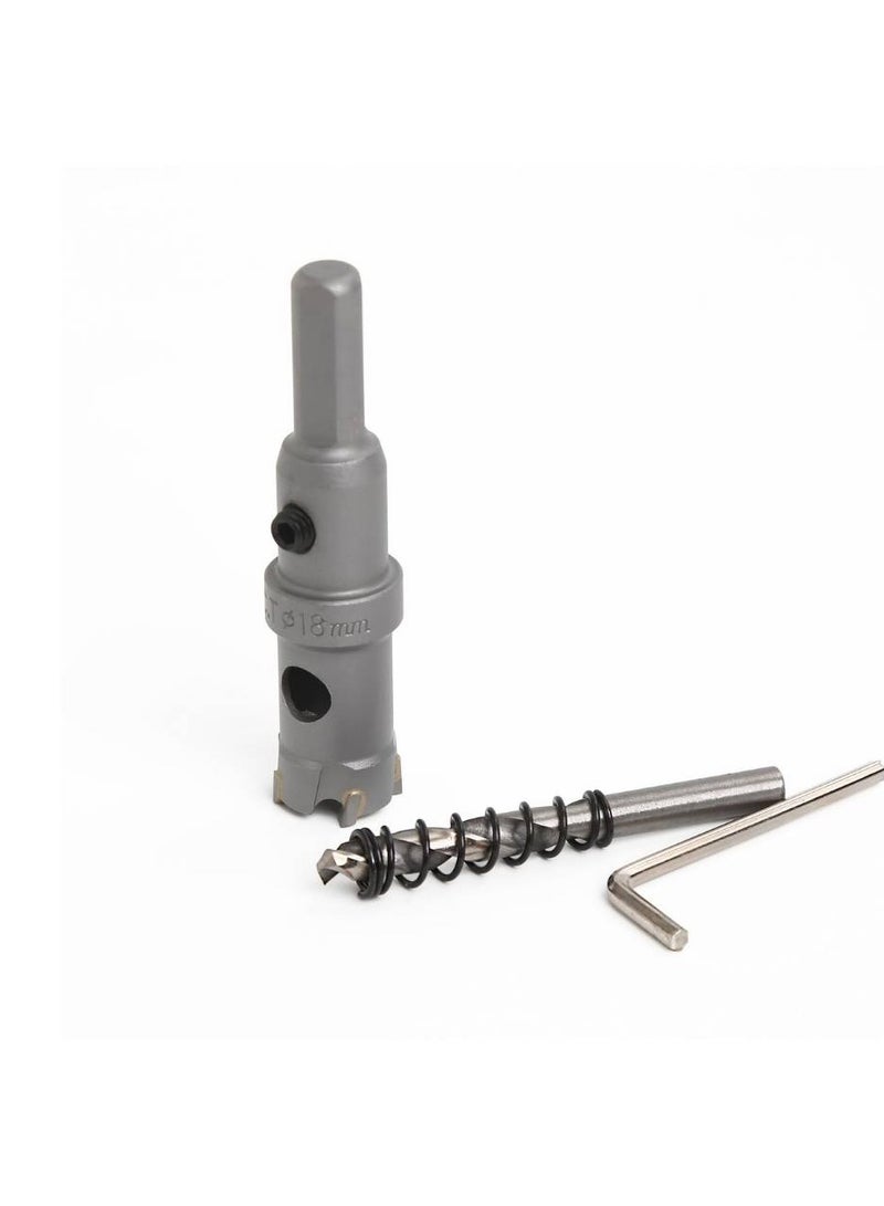 VTOOLS 18mm TCT Hole Saw Cutter with Pilot Drill Bit Carbide Tipped Hole Cutter for Hard Metal Stainless Steel and Wood