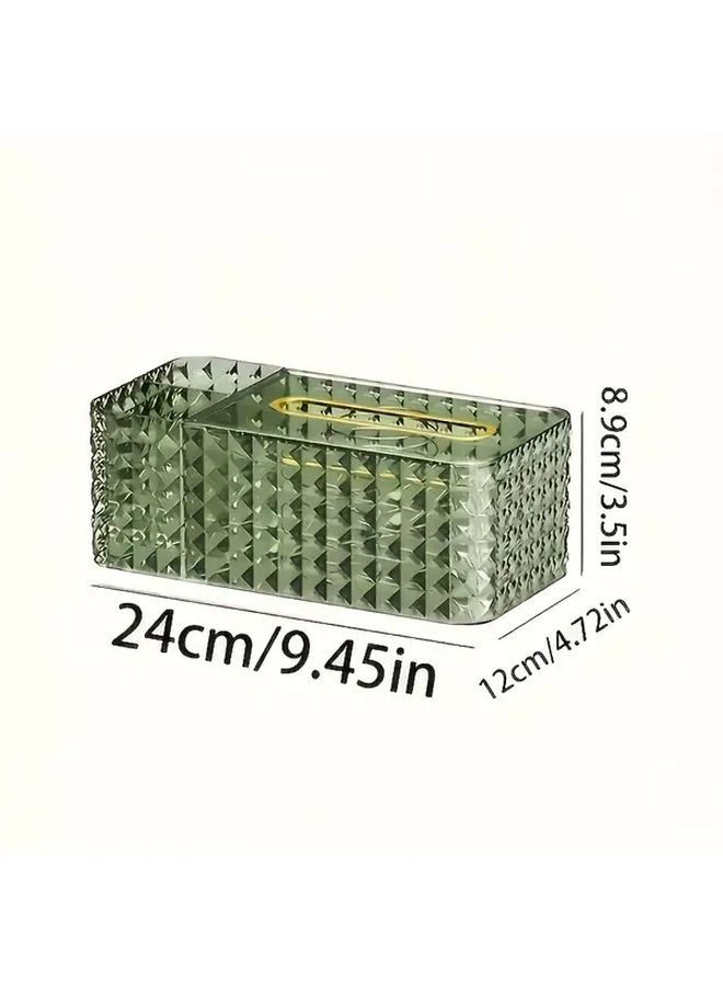 Transparent Remote Control Holder And Tissue Box Cover Space Saving Organizer - Image 3
