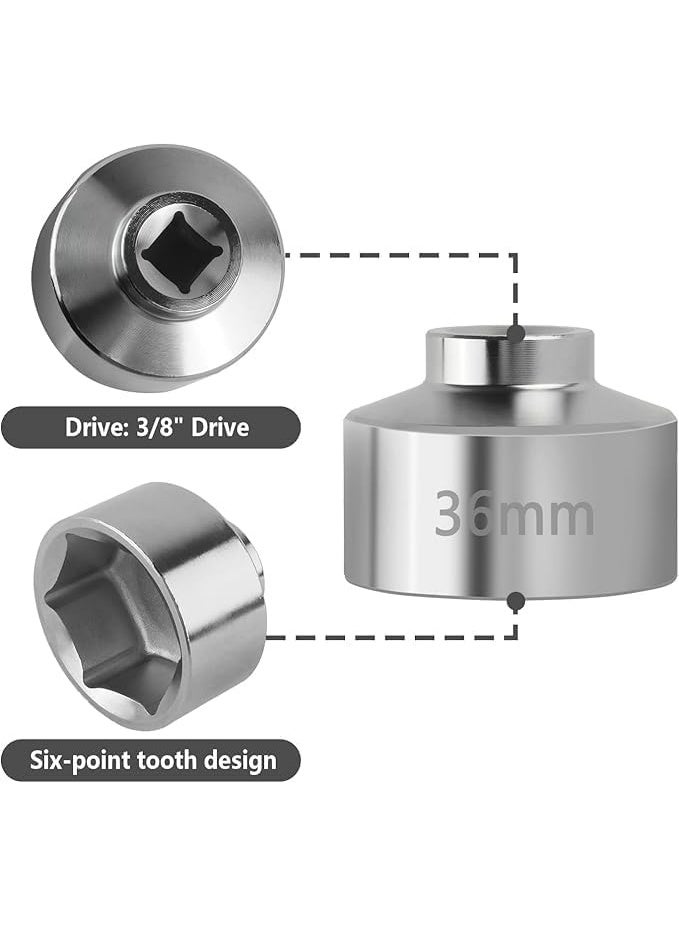 CMGTYYD Socket-Oil Filter Wrench Tool, 6-Point 36mm Steel Quickly Oil Filter Removal Tool for Oil Change, 3/8" Drive Oil Filter Socket Tool, Compatible with Ford Volvo Volkswagen - Image 4