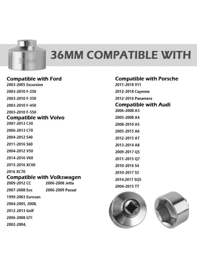 CMGTYYD Socket-Oil Filter Wrench Tool, 6-Point 36mm Steel Quickly Oil Filter Removal Tool for Oil Change, 3/8" Drive Oil Filter Socket Tool, Compatible with Ford Volvo Volkswagen - Image 5