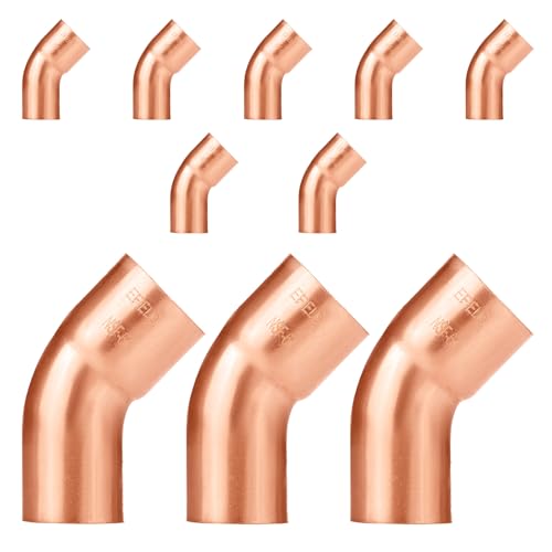 EFIELD 10Pack EFIELD 12 FTG x Copper Short Radius 45 Street Elbow Copper Fitting 12x12COPPER026 - Image 1