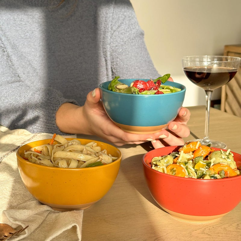 Mora Ceramic Small Dessert Bowls - 16oz  Set of 6 - Microwave  Oven and Dishwasher Safe  For Rice  Ice Cream  Soup  Snack  Cereal  Chili  Side Dishes etc - Microwavable Kitchen Bowl  Assorted Neutrals - Image 5