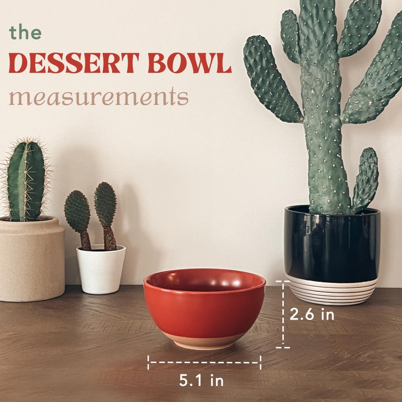 Mora Ceramic Small Dessert Bowls - 16oz  Set of 6 - Microwave  Oven and Dishwasher Safe  For Rice  Ice Cream  Soup  Snack  Cereal  Chili  Side Dishes etc - Microwavable Kitchen Bowl  Assorted Neutrals - Image 2