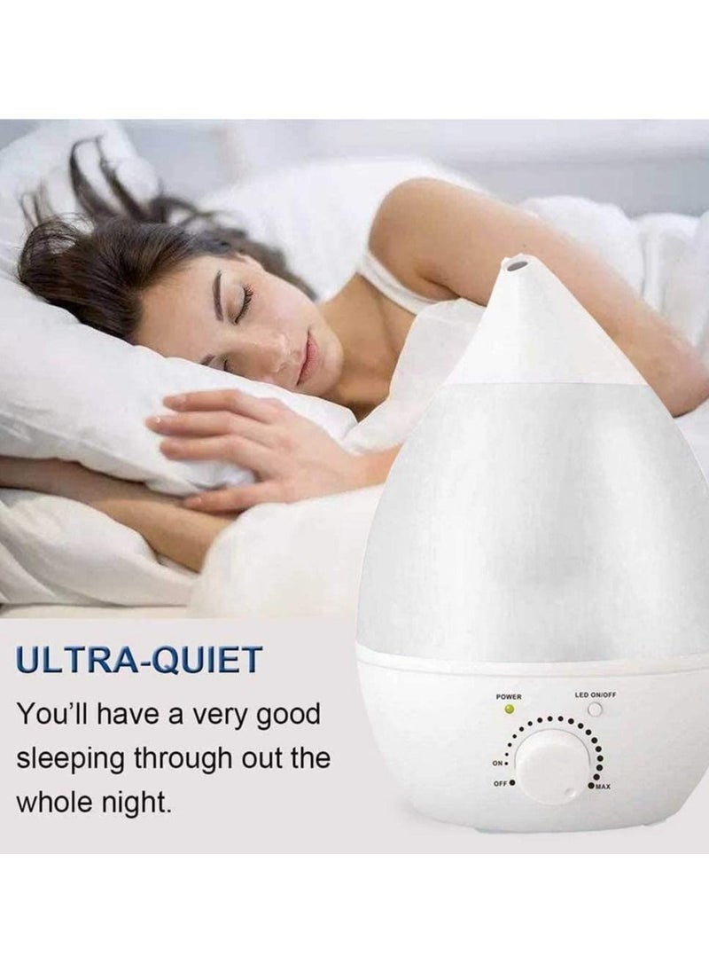 LIMOS - Mist Humidifier Air Cool for Bedroom 3L Ultrasonic Whisper Automatic Up To 11 Hours(White) - Image 1