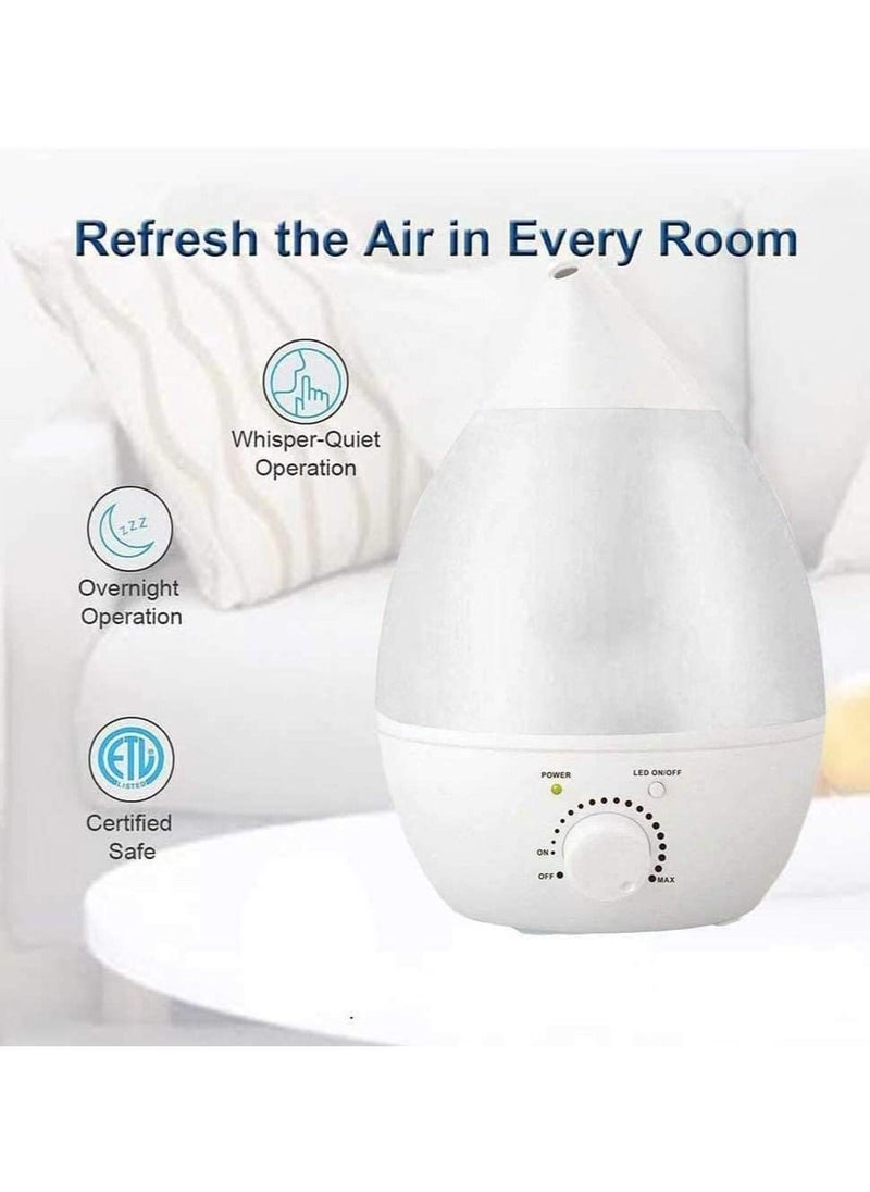 LIMOS - Mist Humidifier Air Cool for Bedroom 3L Ultrasonic Whisper Automatic Up To 11 Hours(White) - Image 1