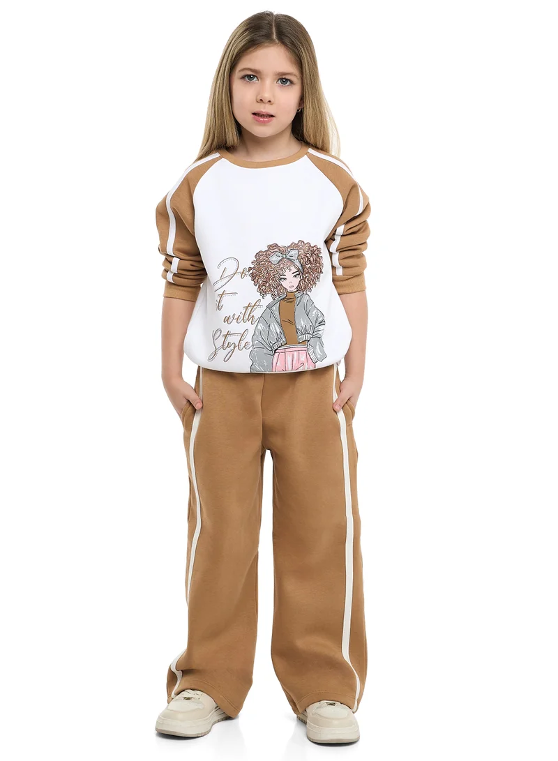 victor and jane Girls Do It with Style Fleece Tracksuit – 2-Piece Set