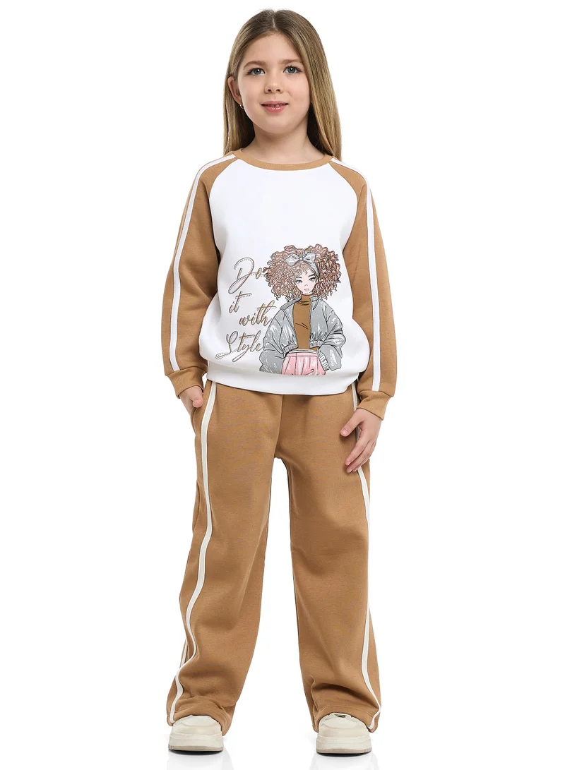 victor and jane Girls Do It with Style Fleece Tracksuit – 2-Piece Set