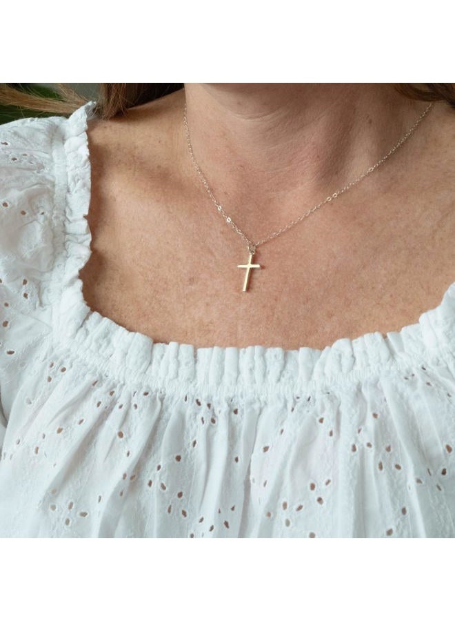 EFYTAL Sterling Silver Cross Necklace on Faith Card, First Communion Gift, Simple Confirmation Gifts for Religious Girl, Quinceañera Present - Image 3