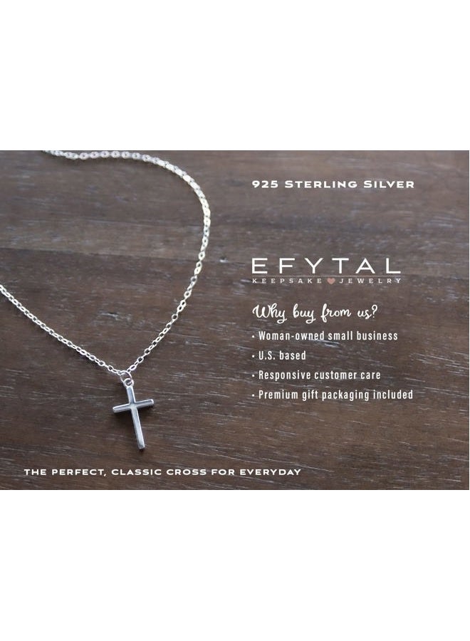 EFYTAL Sterling Silver Cross Necklace on Faith Card, First Communion Gift, Simple Confirmation Gifts for Religious Girl, Quinceañera Present - Image 2