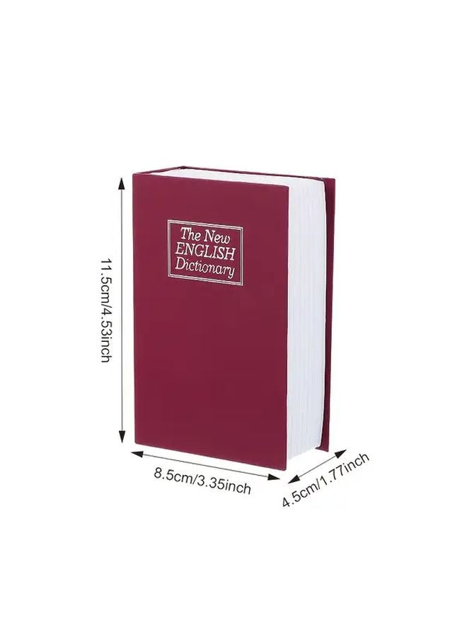 صندوق قفل محمول أحمر بمفتاح، خزنة معدنية ثقيلة للمنزل والمكتب والسفر - Image 1