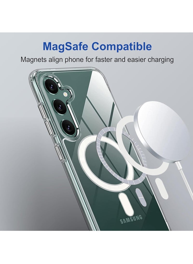 ليدين جراب مغناطيسي لهاتف Samsung Galaxy S23 FE متوافق مع الشحن اللاسلكي MagSafe، غطاء ممتص للصدمات للهاتف، ظهر شفاف مضاد للخدش (شفاف) - Image 5