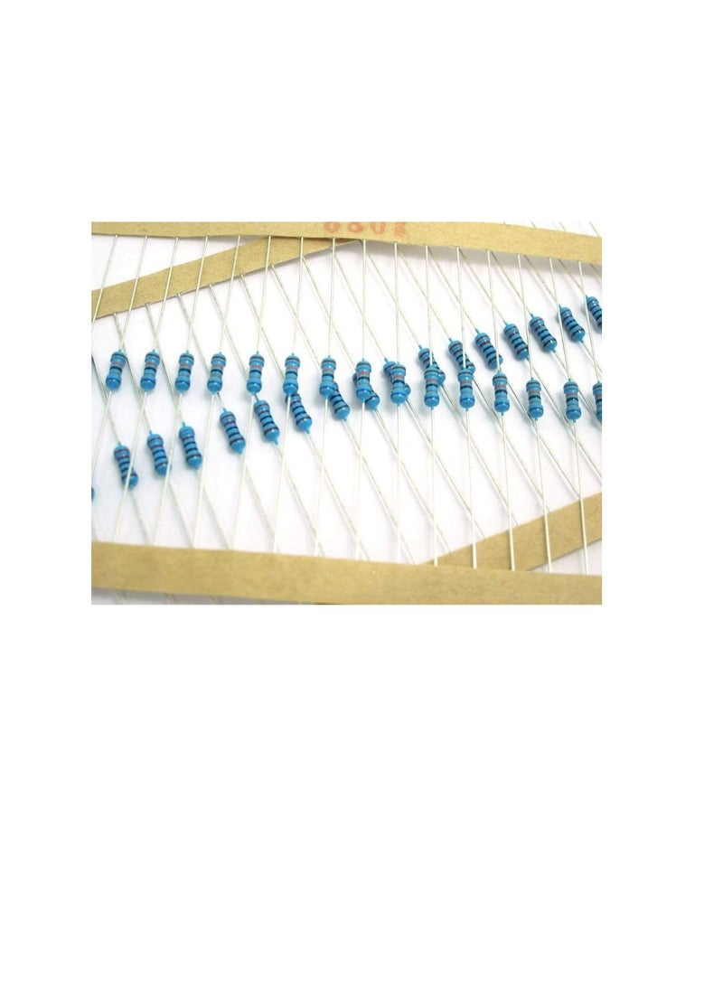 1/4W Metal Film Resistor, 5 Colour Ring Band 1% Ω Ohms Tolerance, For Electrical DIY Pack of 50 (1/4W 20KΩ (20000ohms))  - Image 2
