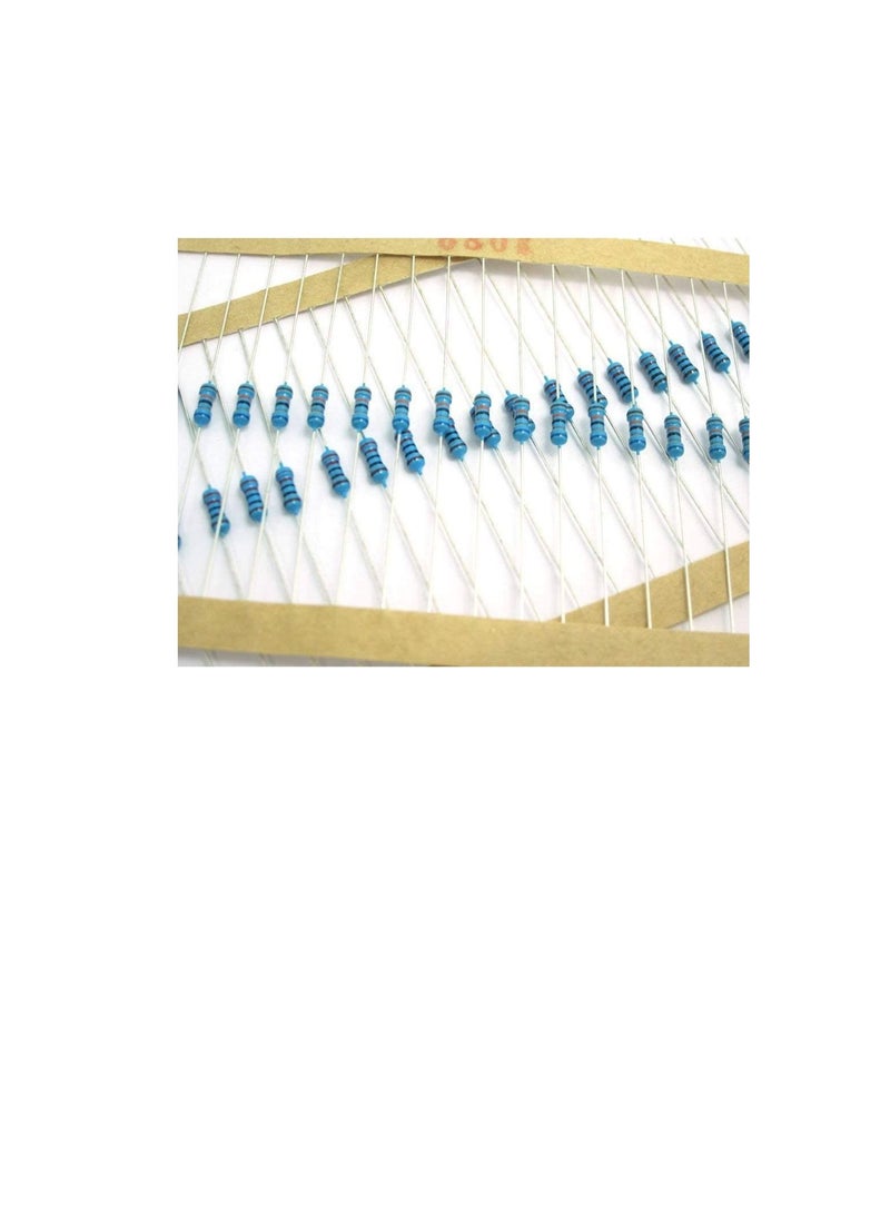 1/4W Metal Film Resistor, 5 Colour Ring Band 1% Ω Ohms Tolerance, For Electrical DIY Pack of 50 (1/4W 20KΩ (20000ohms))  - Image 3