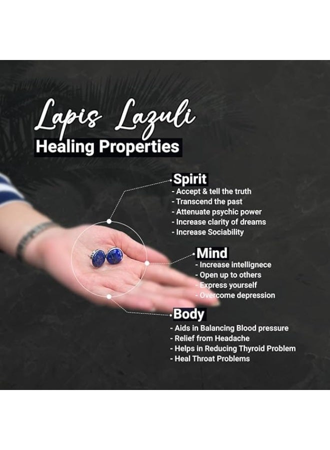Studd Muffyn | Lapiz Lazuli Earrings for Royal look | Supports self-expression - Image 3
