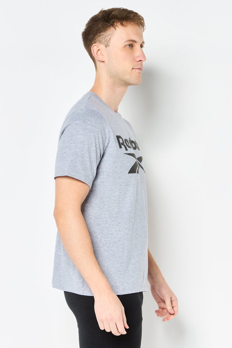 Reebok Men Sportswear Fit Short Sleeve Outdoor T-Shirt, Grey - Image 4