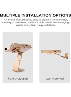 erorex Projector Mount Mini Adjustable Projector Stand Easy To Install And Remove Portable Projector Ceiling Shelf Compatible With All Mini Projectors Cameras Webcams With 1 4 Screw Head Gold  - Image 2