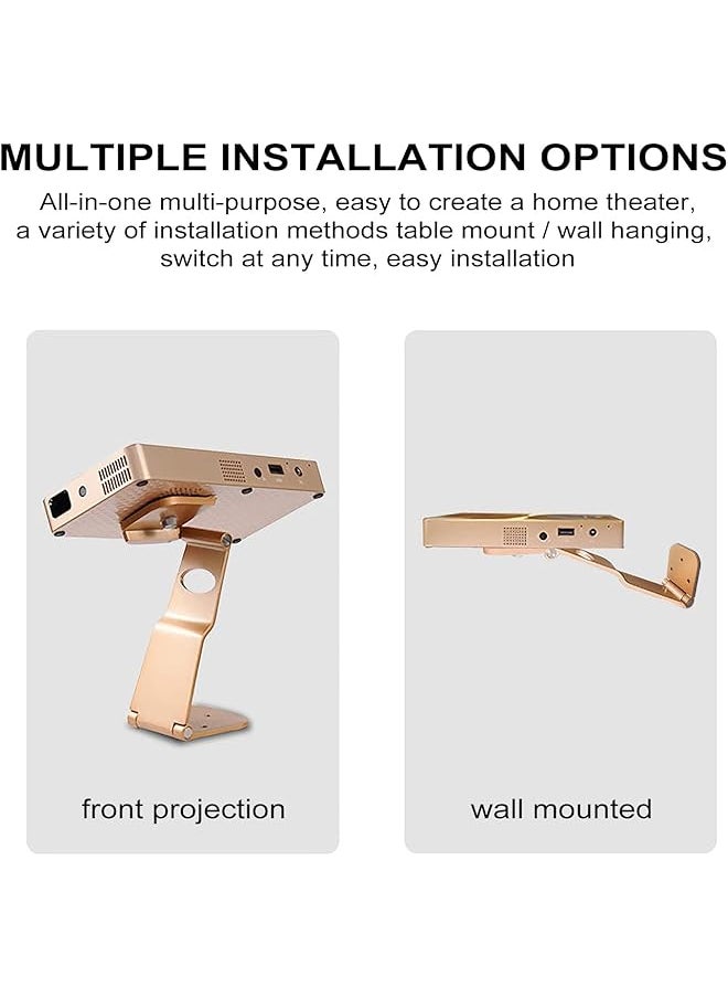 erorex - Projector Mount Mini Adjustable Projector Stand Easy To Install And Remove Portable Projector Ceiling Shelf Compatible With All Mini Projectors Cameras Webcams With 1 4 Screw Head Gold - Image 1
